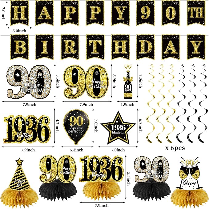 Zirtorei 90th Birthday Decorations - Image 2
