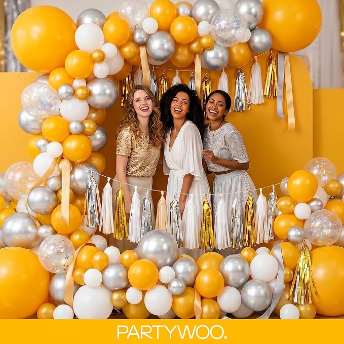 PartyWoo Yellow Mustard Yellow Balloons 127pcs Different Sizes | 36 18 12 10 5 - Image 5