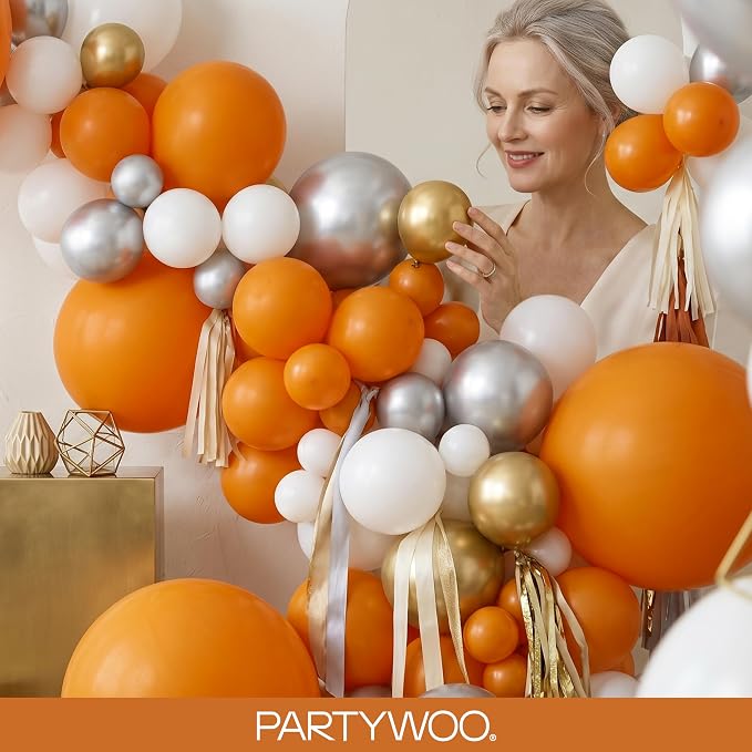 PartyWoo Burnt Orange Balloons 123pcs Terracotta Fall Color 18 12 10 5 Inch | - Image 9