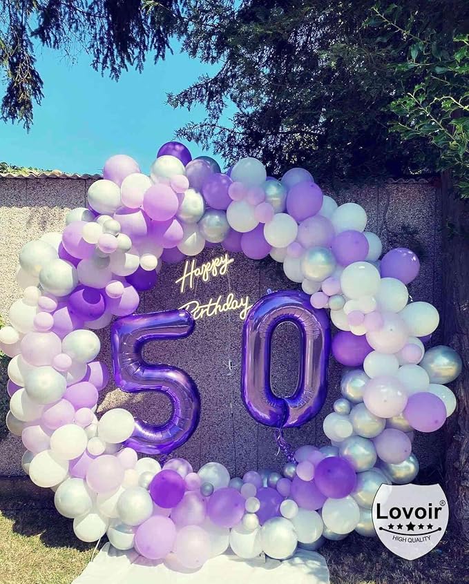 Purple 40 Number Balloons, 40 Inch Giant Number 40 Balloons Foil Mylar Helium - Image 3
