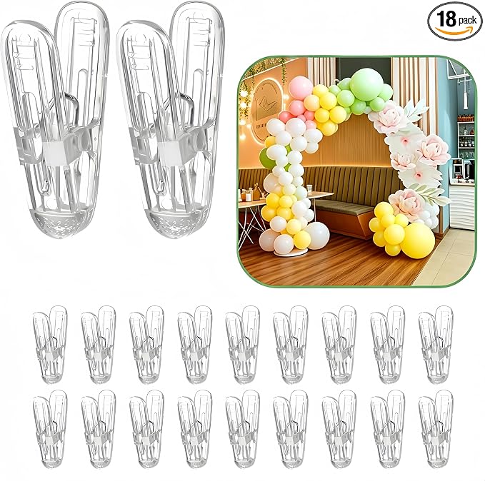 18 Pack Balloon Arch Clips, 2.4'' Plastic Clips Supplies by Unknown