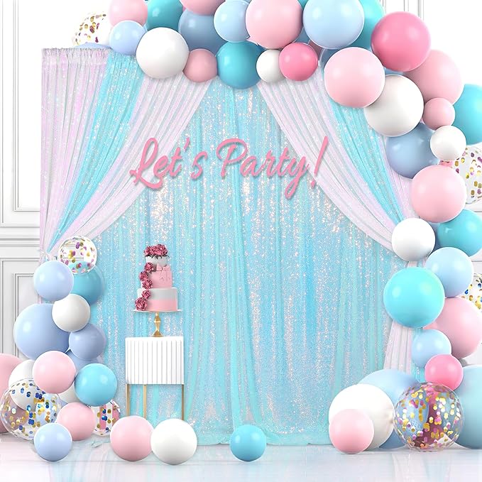 Blue Iridescent Backdrop Curtain - Image 5