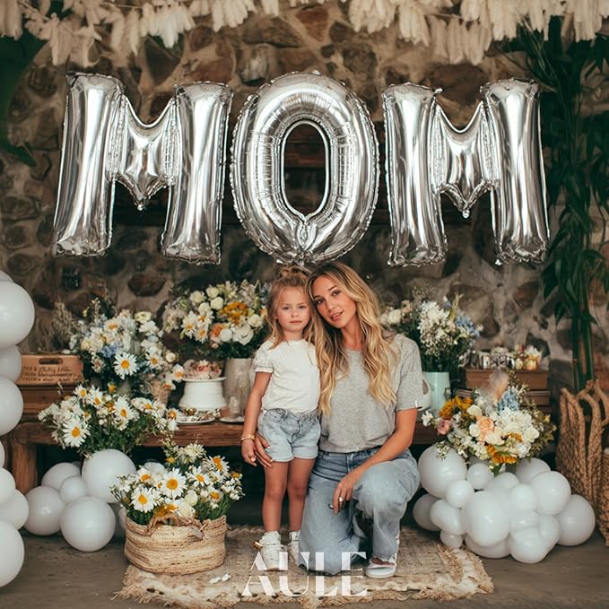 AULE 40 Inch Silver K Balloon Letter Foil A-Z Birthday Big Alphabet | Birthday - Image 4