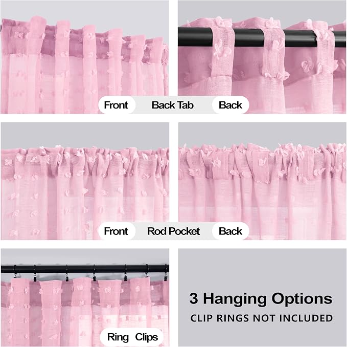 KOUFALL Light Pink Cute Curtains - Image 3