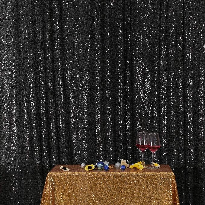 Eternal Beauty Black 3mm Sequin Backdrop 10x10 Ft - Image 4