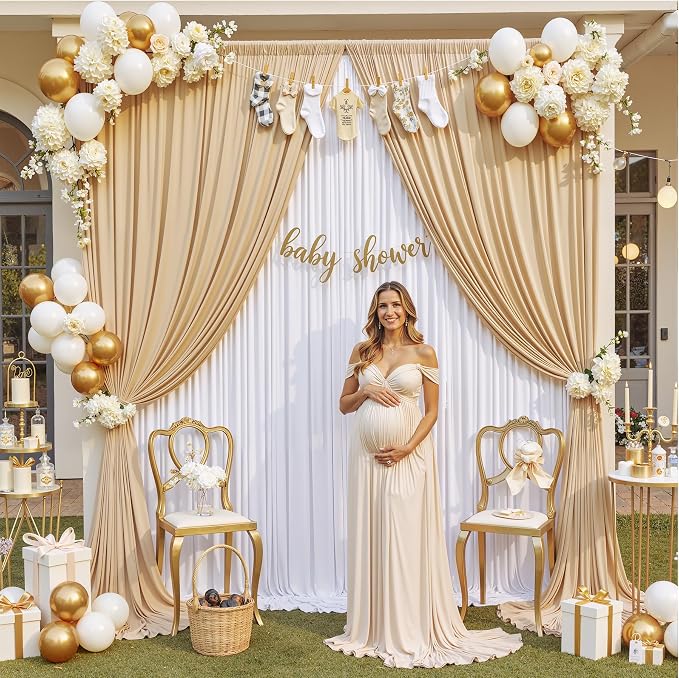 50ft×12ft Champagne Backdrop Curtain - Image 9