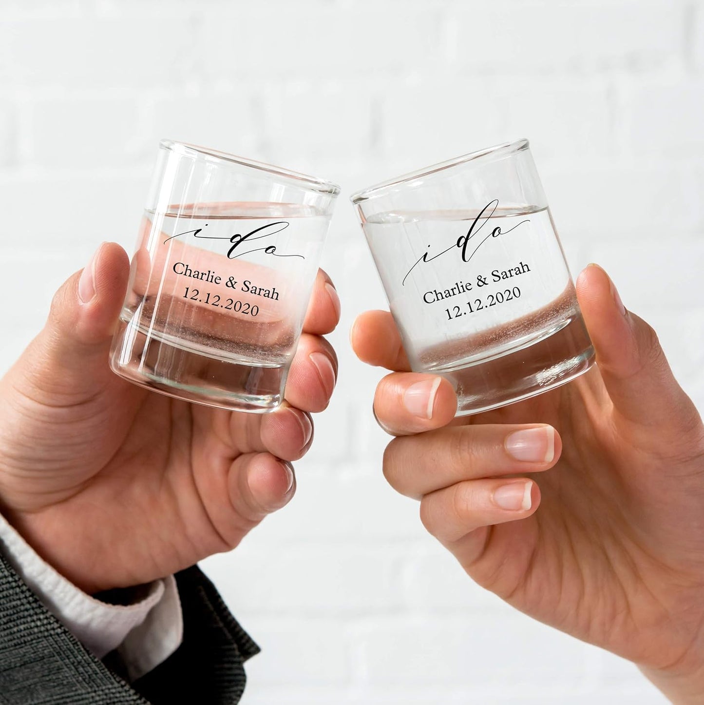 WEDDINGSTAR Personalized 2.75oz Shot Glass Customizable Full Color Print - 96 pack
