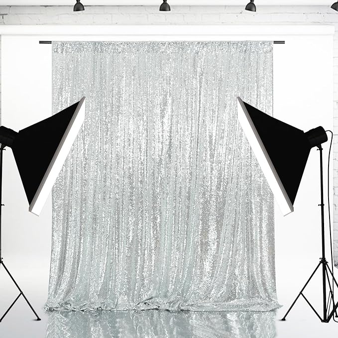 Eternal Beauty Silver 3mm Sequin Backdrop 7x7 Ft - Image 3