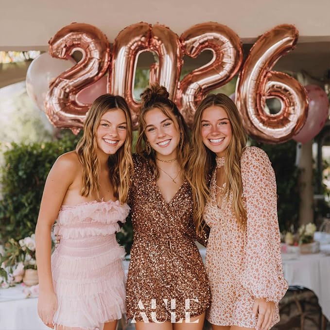 AULE 40 Inch Rose Gold 0 Balloon Number Foil 0-9 Birthday Big Numbers | - Image 5