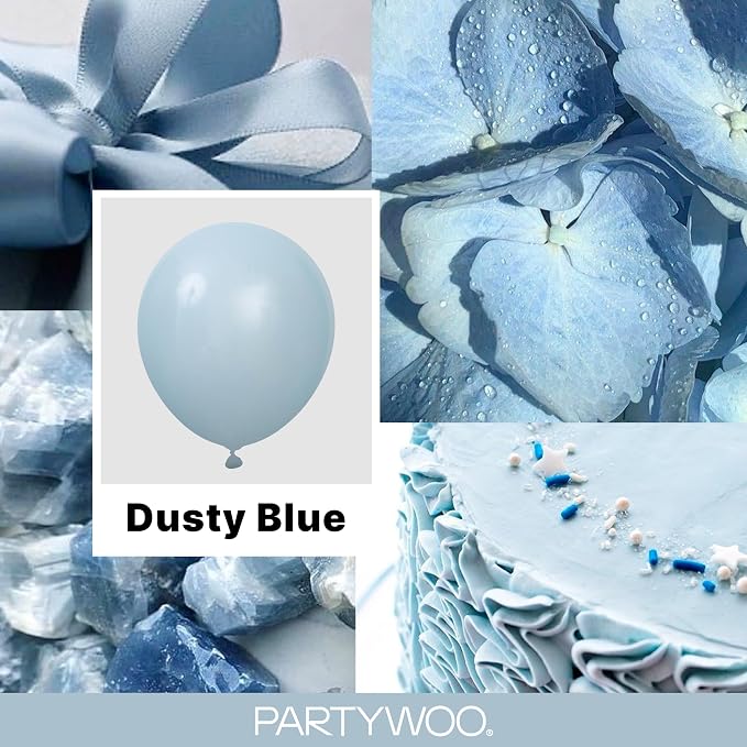 PartyWoo Dusty Blue Balloons 120pcs Light Blue Aqua Boho Color | 18 12 10 5 - Image 2