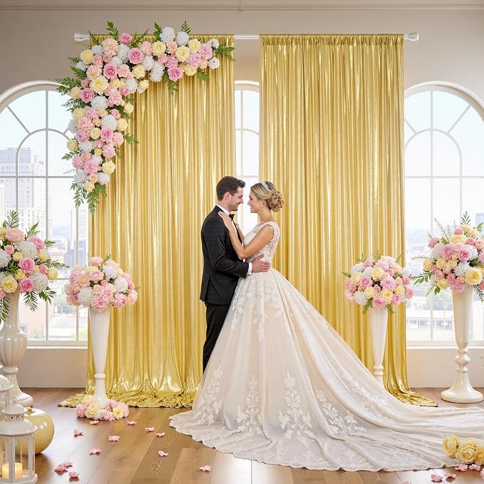 10x10FT Gold Sequin Backdrop Curtain - Image 8