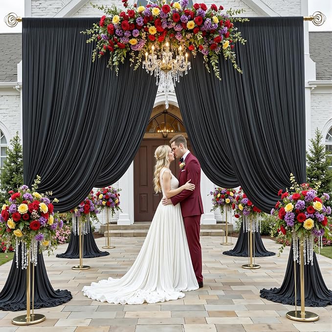 60ftx12ft Wrinkle Free Black Backdrop Curtain - Image 5