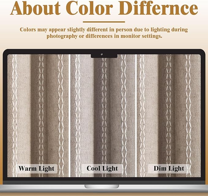 Khaki Brown Boho Blackout Curtains 72 Inch 2 Panels - Image 5