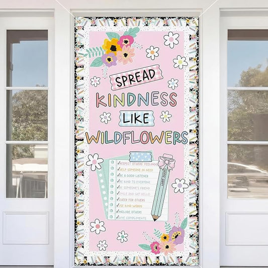 HunnmingRe Wildflower Classroom Decor Back to School Door Banner Pastel by HunnmingRe