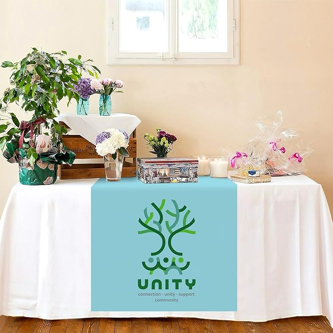 Custom Table Runner with Business Logo 24in x 72 in, Customzied Banner and Signs - Image 5