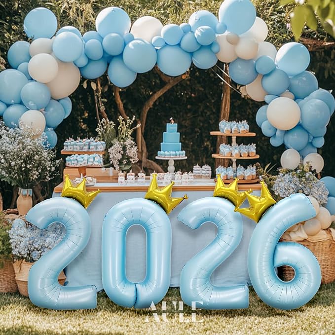 AULE 40 Inch Big Light Blue 6 Balloon Number - Image 6