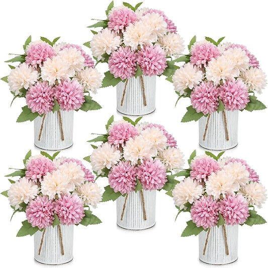 6 Set Pre-Made Flower Table Centerpieces by SEKNHOP