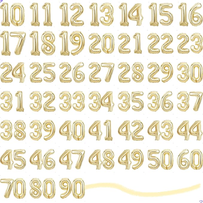 Champagne Gold Number 58 85 Balloon - Image 9