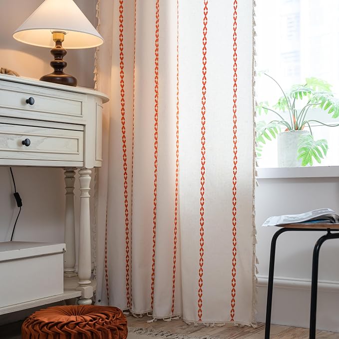 Sutuo Home Boho Curtains for Bedroom Living Room 108 Inches Long, Bohemian Drape - Image 3