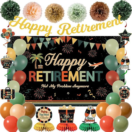 Vlipoeasn Colorful Vintage Retirement Decorations by Vlipoeasn
