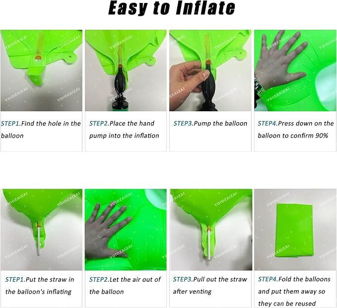 40IN Fluorescent Green Number 3 Balloons Glow In The Dark Green Balloon | - Image 3