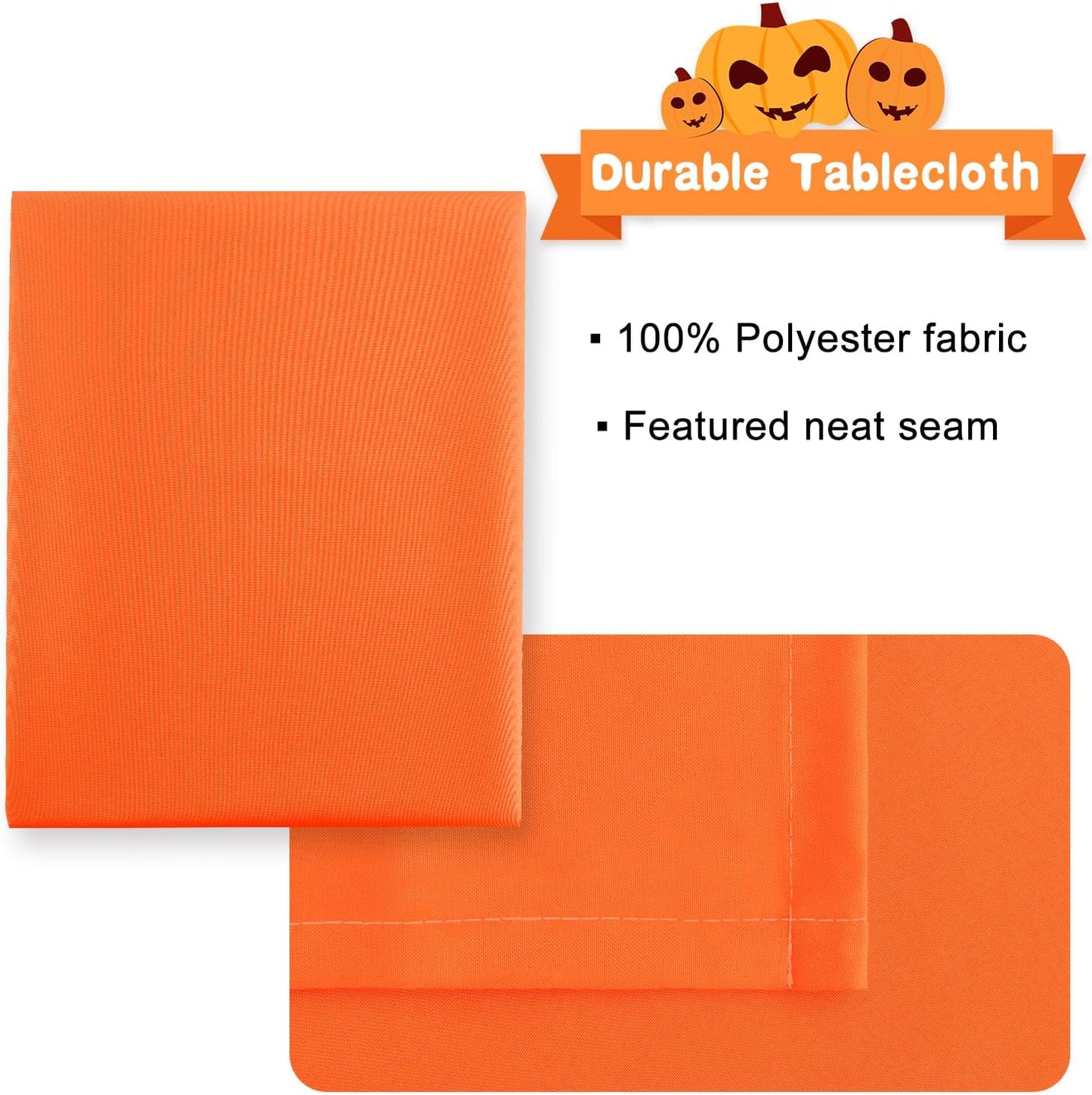 Hiasan Pumpkin Orange Tablecloth for Rectangle Tables - Waterproof and Spillproof Washable Fabric Table Cloth for Dining Room Kitchen Party, 60 x 102 Inch