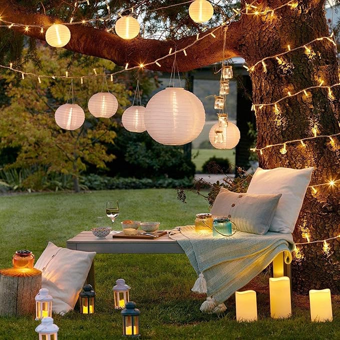HAUSPROFI 12pcs White Paper Lanterns - Image 5