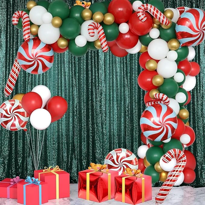 Sugargirl Dark Green Sequin Backdrop Curtain 4FTx8FT Glitter Dark Green - Image 8