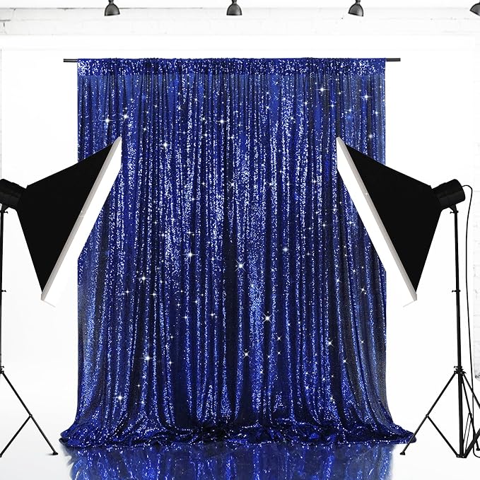 Eternal Beauty Navy Blue 3mm Sequin Backdrop 8x8 Ft - Image 3