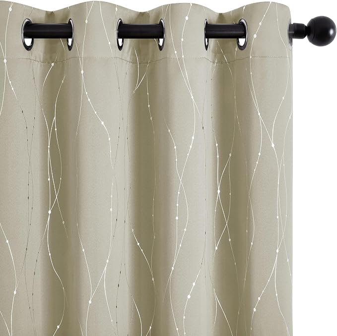 Deconovo 100% Blackout Living Room Curtains 63 Inches Long, Thermal Insulated - Image 8