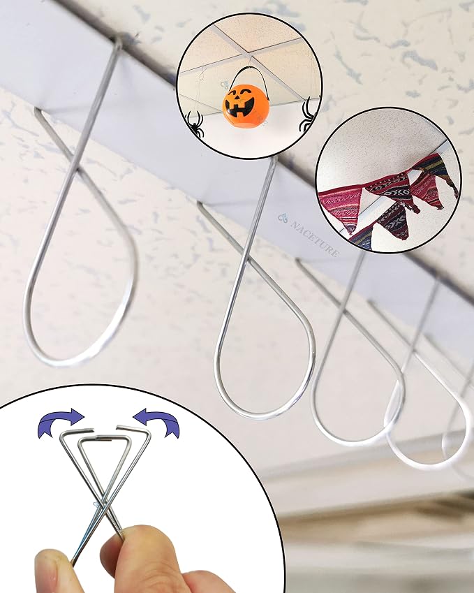 Heavy Duty Drop Ceiling Hook Clips, 100 Pack | Clip securely onto ceiling grids - Image 2