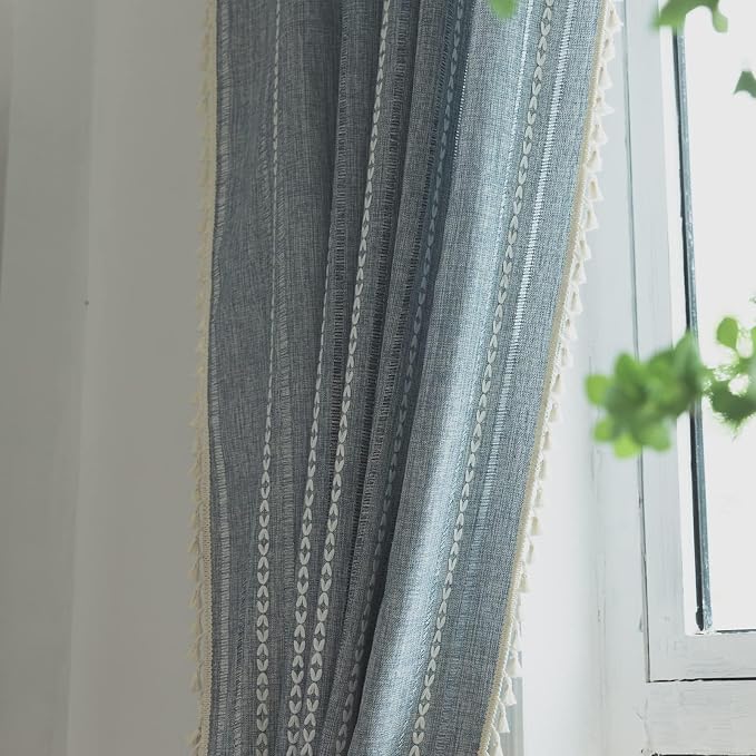Sutuo Home Blue Boho Curtains 102 inches Long - Image 8
