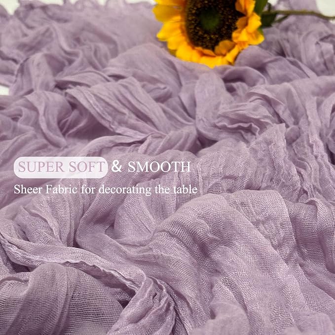 12Pack Lavender Cheesecloth Table Runner 20 x 120 inch Gauze Table Runner | - Image 4