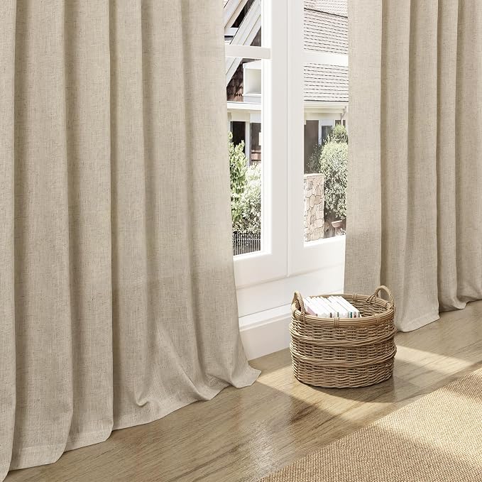 Eggshell Beige Linen Curtains 84 Inches Long - Image 5