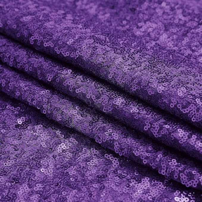 Sugargirl Purple Sequin Backdrop Curtain 4FTx8FT Glitter Purple Background - Image 8