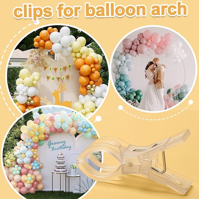 10 Pack 3.5" Clips for Balloon Arch, Decoration and Backdrop Fixed | Transparent - Image 3