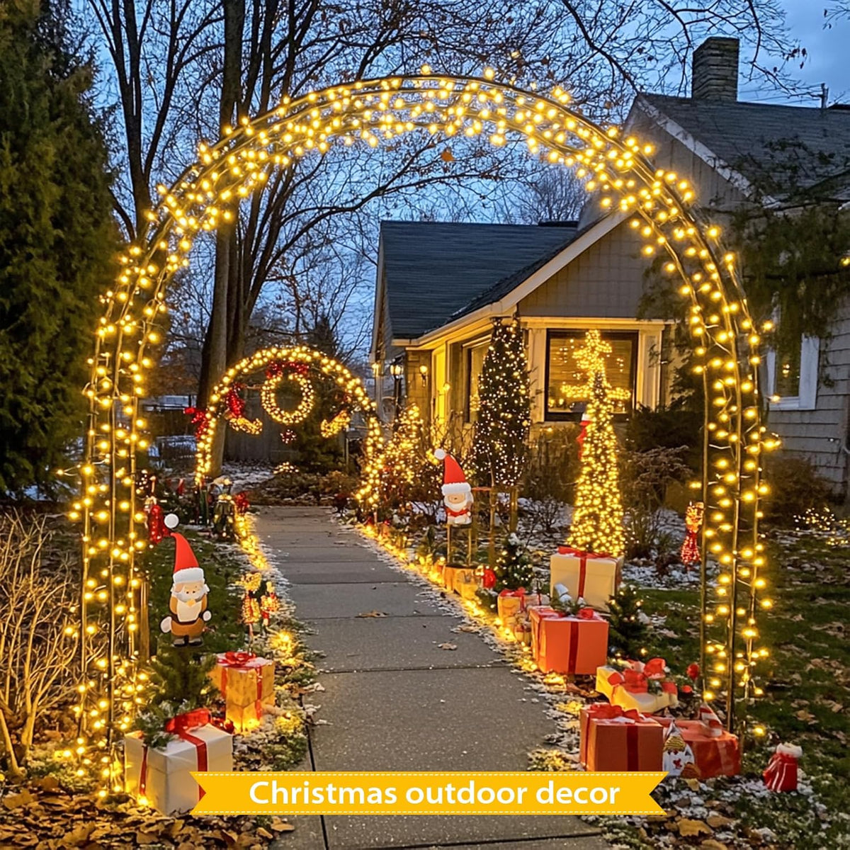 JMEXSUSS Solar String Lights Outdoor Waterproof, Total 66 FT 200 LED Solar Twinkle Lights Outdoor, Solar Christmas Light for Outside Tree Garden Yard Decor(Warm White)