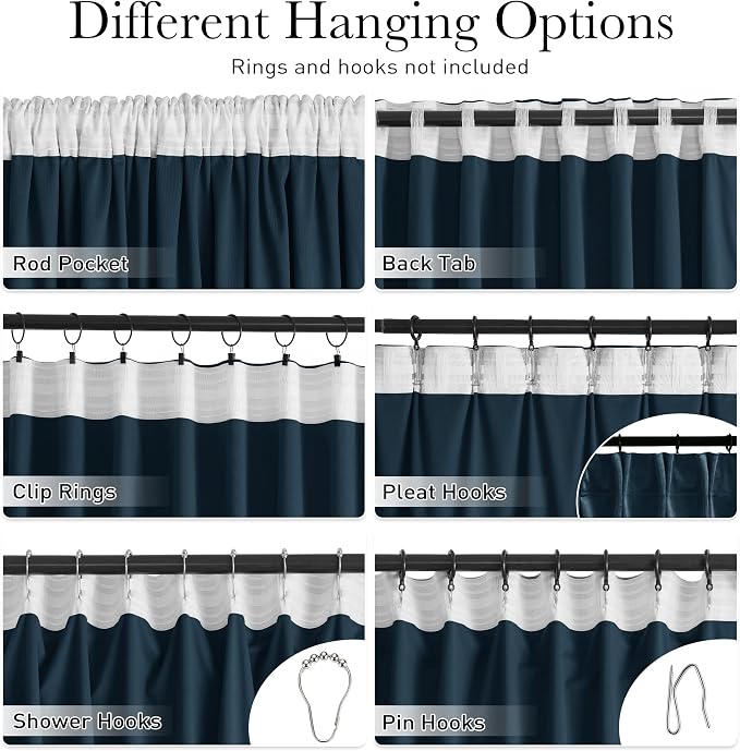 Navy Blue Velvet Curtains 84 inches Long Extra Wide Soft Room Darkening Noise - Image 2