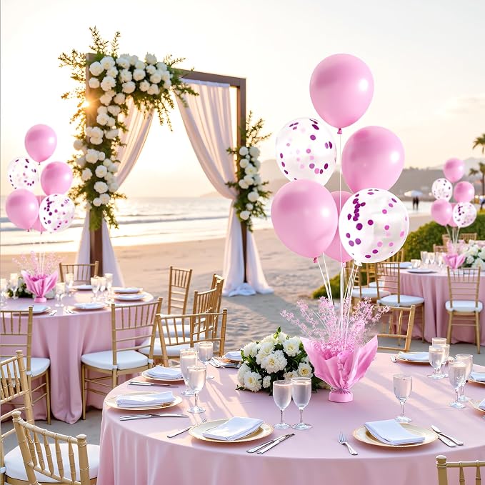 Pink Balloon Table Centerpiece Kit, 2 Sets Pink Balloon Stands - Image 7