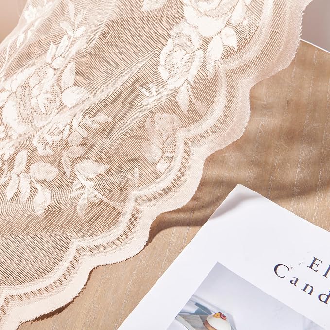 SEEKRIGHT Blush Pink Kitchen Cafe Curtains - Image 6