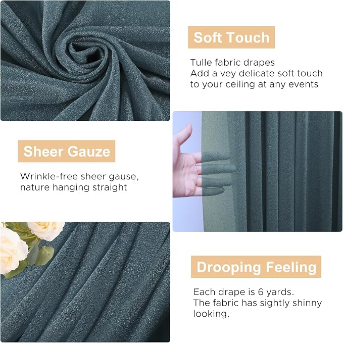 Wedding Arch Draping Fabric Backdrop Drapes 28.7" x 20FT, Arch Drapery Backdrop - Image 4