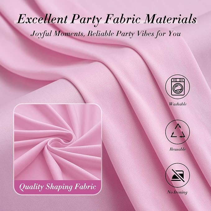10 ft x 10 ft Pink Backdrop Curtains - Image 7