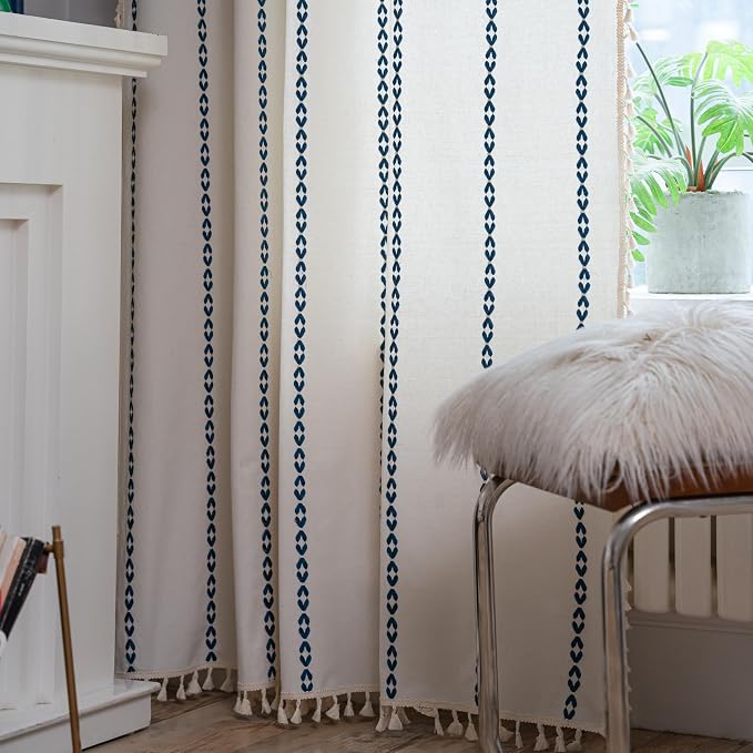 Sutuo Home Boho Curtains for Living Room Bedroom, Semi Blackout Farmhouse - Image 3