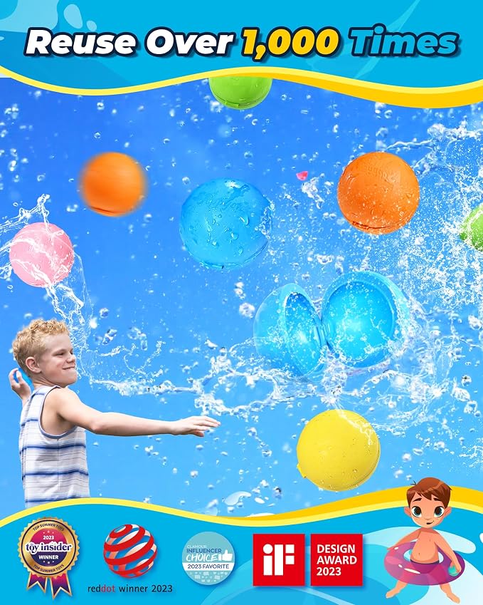 SOPPYCID 10PCS Reusable Water Balloons Quick Fill - Image 2