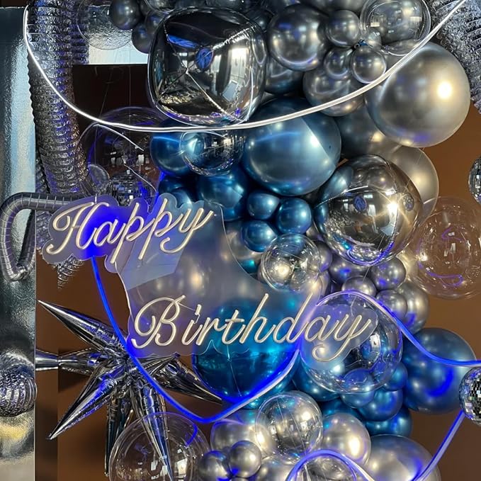 Voircoloria 66pcs Metallic Blue Latex Party Balloons, 12inch | - Image 6