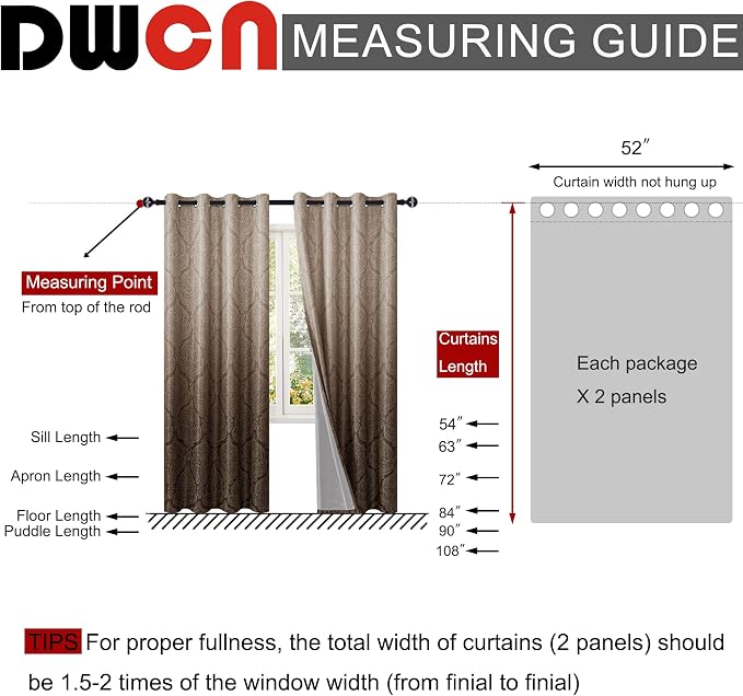 DWCN 100% Blackout Curtains for Bedroom 96 Inch Long - Image 8