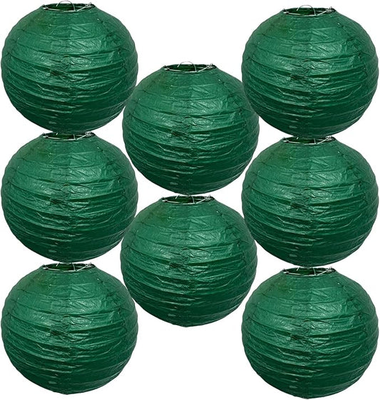 Green Paper Lanterns Hanging Ceiling Chinese Round Lanterns Indoor 12in | by BARTHEW
