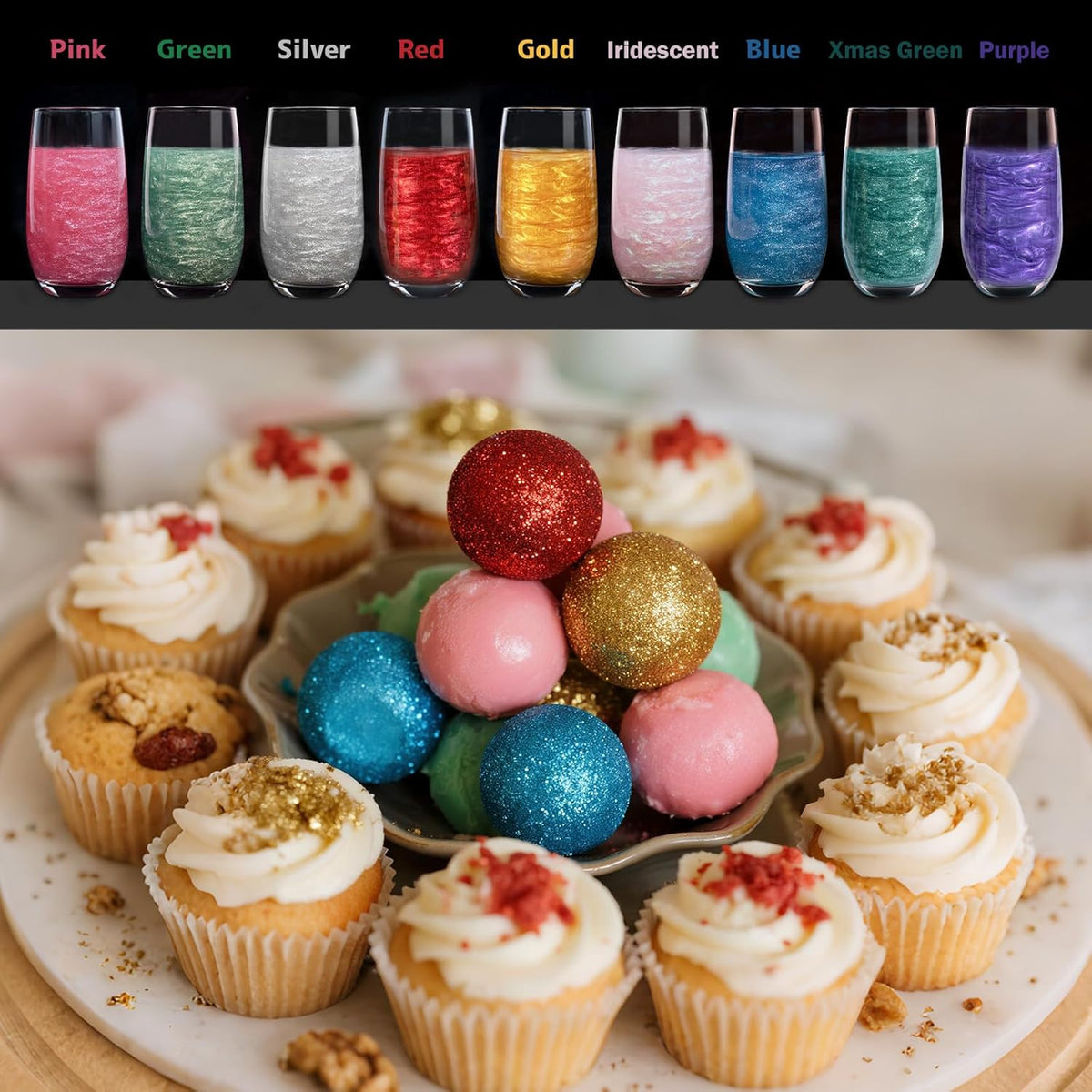 Twisweet Pink Edible Glitter for Drinks, Food Grade 10g Sparkling Sprinkles Cake Decorating Supplies, Edible Luster Dust for Cocktail Beverages, Food Coloring Shimmer Powder for Cupcakes Cookies Cake Decorations