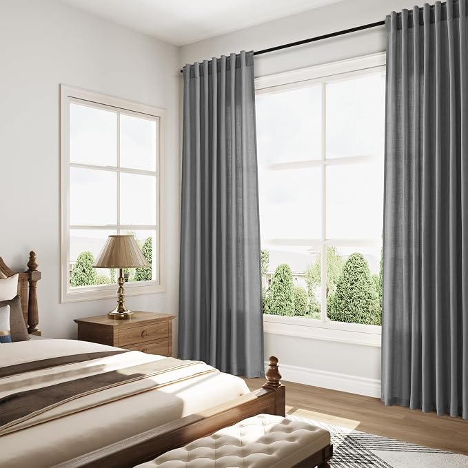 Blazer Grey Linen Curtains 72 Inch Long - Image 8