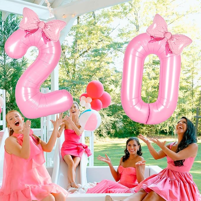 Pink 11 balloons Number Preppy Birthday Decorations - Image 6